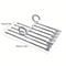 5in1 Space Saving Pants Hanger Stainless Steel Folding Trouser Tie Rack Closet Organizer 5