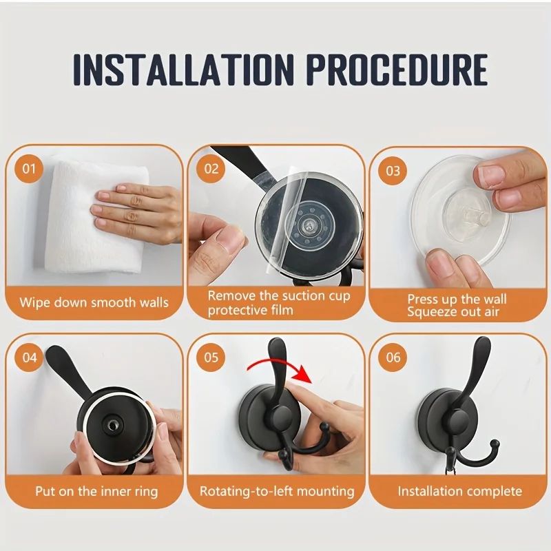 Heavy Duty Stainless Steel Suction Cup Hooks Waterproof Wall Mount Reusable Hangers For Bathroom A 1