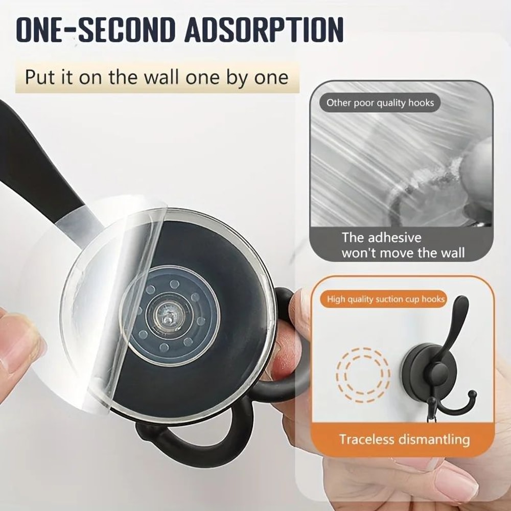 Heavy Duty Stainless Steel Suction Cup Hooks Waterproof Wall Mount Reusable Hangers For Bathroom A 2