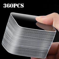 transparent nano double sided tape – waterproof, non marking wall adhesive stickers for home organization, 180/360pcs