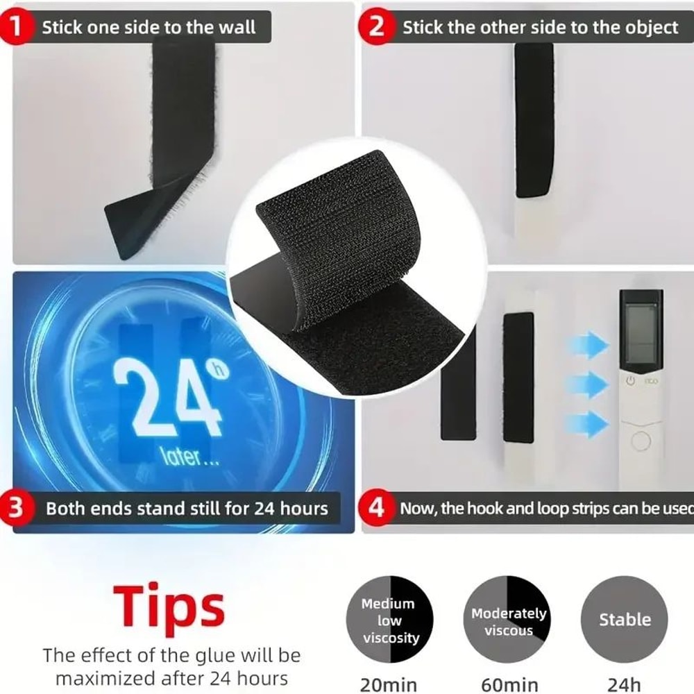 Heavy Weight Hook And Loop Adhesive Mounting Strips Strong DoubleSided Fasteners For Picture Frame 5