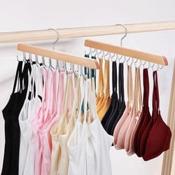 20 hook wooden belt hanger organizer – space saving scarf, belt & tie storage rack for bedroom & closet