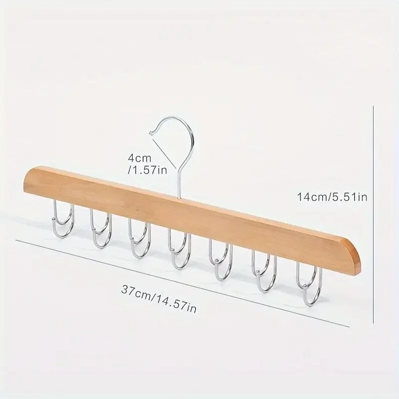 20 Hook Wooden Belt Hanger Organizer Space Saving Scarf Belt Tie Storage Rack For Bedroom Closet 5