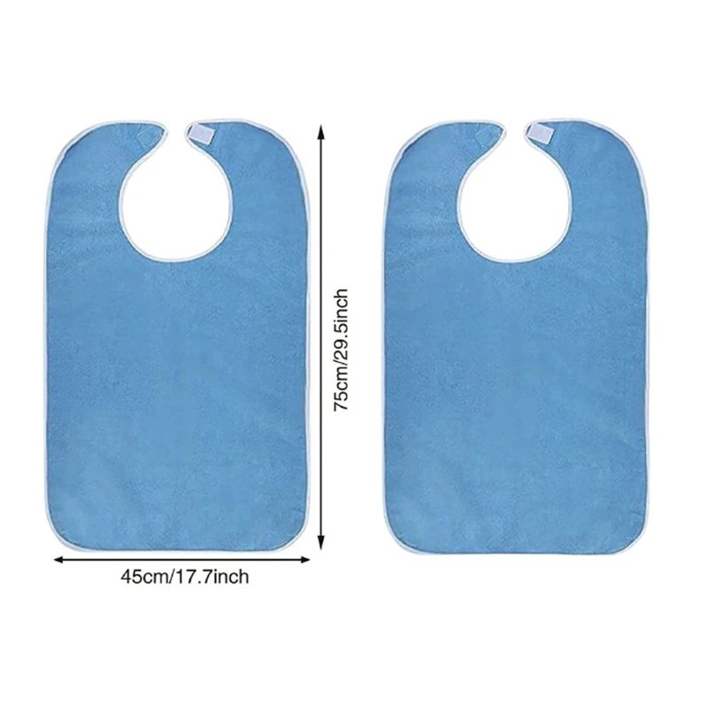Adult Bibs For Elderly Adults Adjustable Machine Washable Eating Protectors With Towel Wipe 9