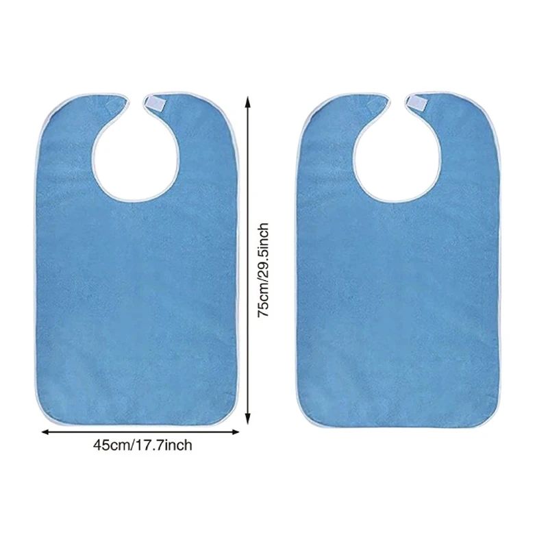 Adult Bibs For Elderly Adults Adjustable Machine Washable Eating Protectors With Towel Wipe 9