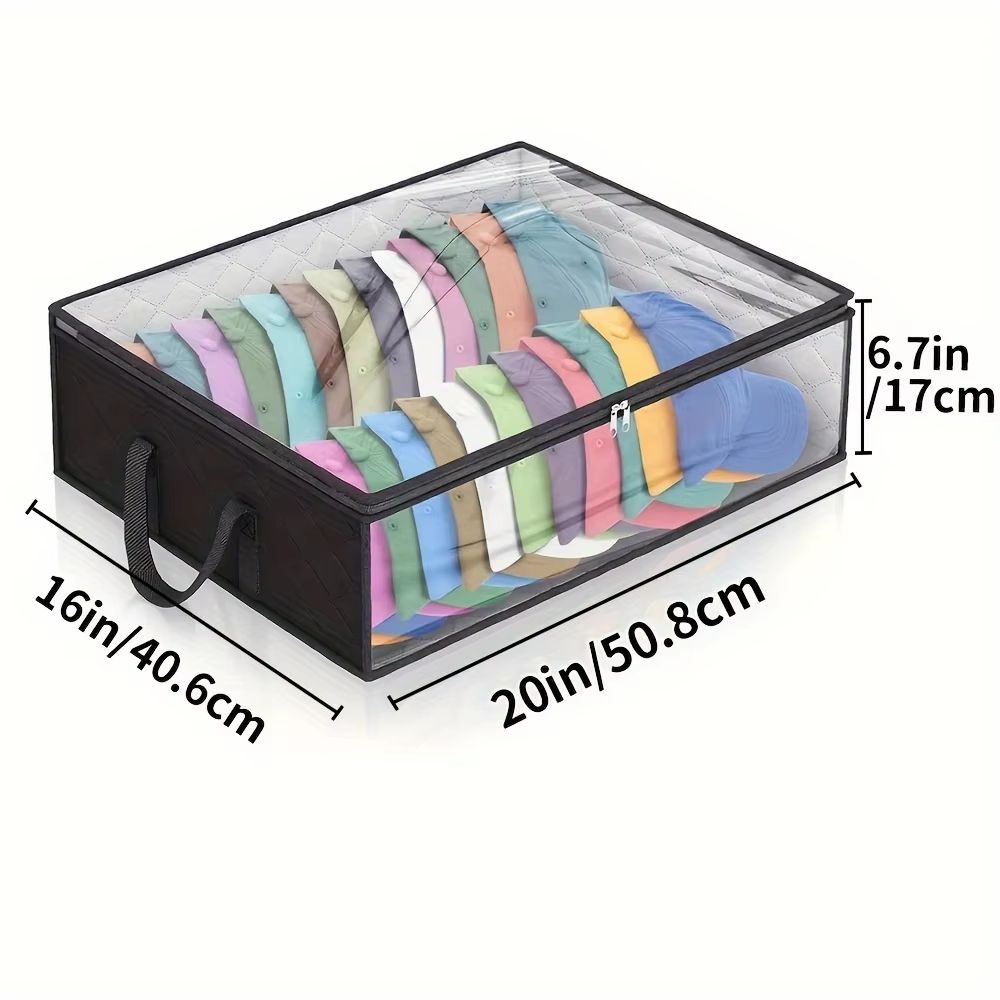 Baseball Cap Storage Organizer Wide Foldable Hat Rack With Handles Holds Up To 40 Hats 2