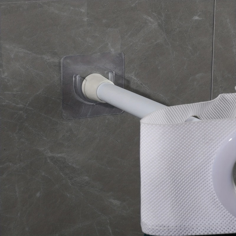 No Drill Curtain Rod Holders With Strong Adhesive Shower Tension Rod Brackets For Bathroom Windo