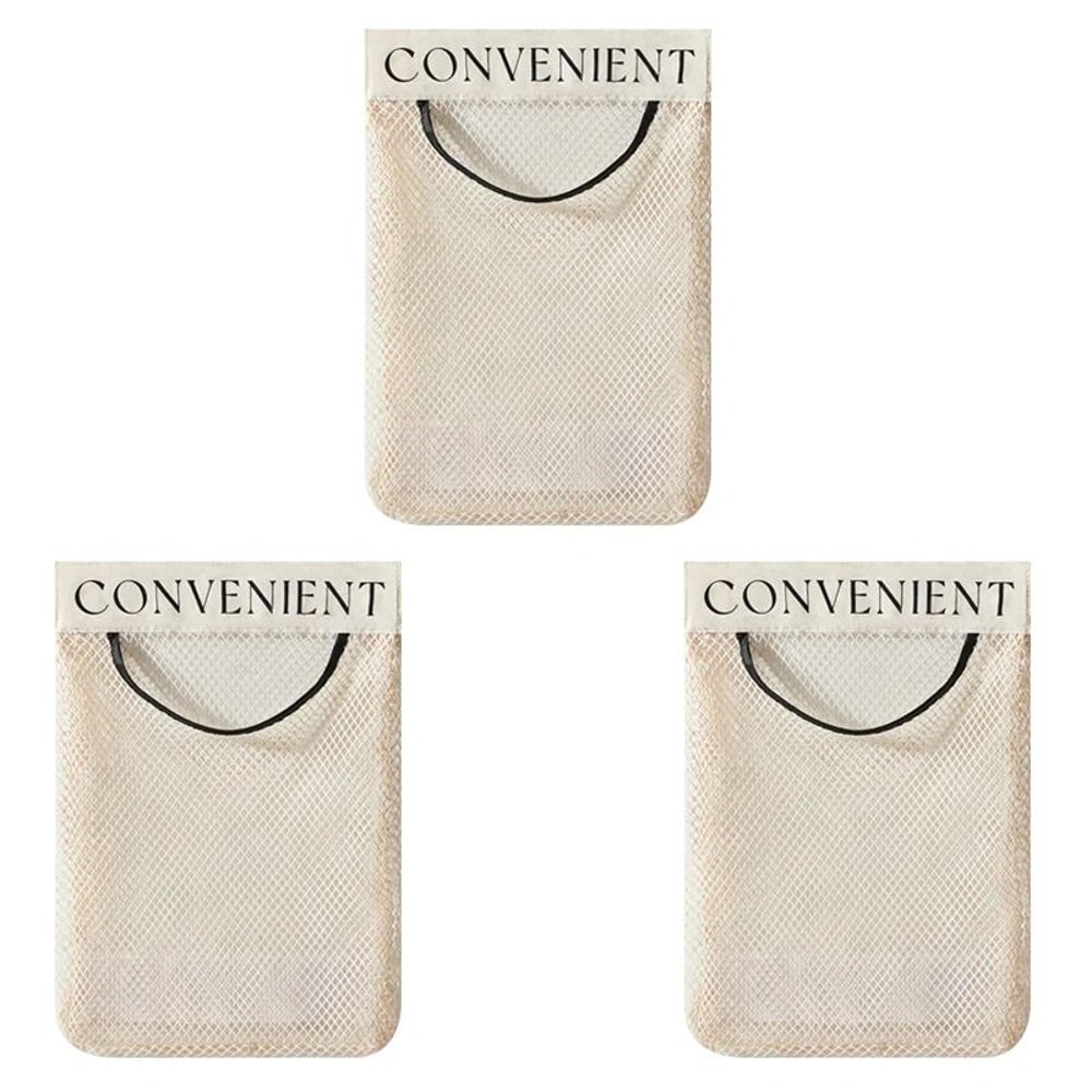 Mesh Storage Wall Organizer Large Capacity Reusable Bag For Kitchen Groceries Pantry Organization 8