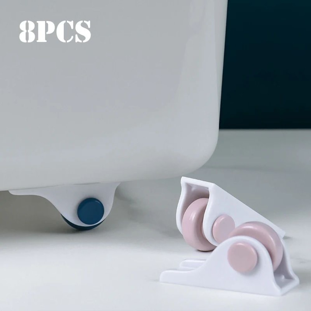 Self Adhesive Furniture Casters No Noise No Scratch Sliding Rollers For Storage Boxes Trash Cans 0