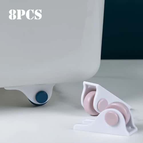 Self Adhesive Furniture Casters – No Noise, No Scratch Sliding Rollers for Storage Boxes & Trash Cans 4 / 8 pcs