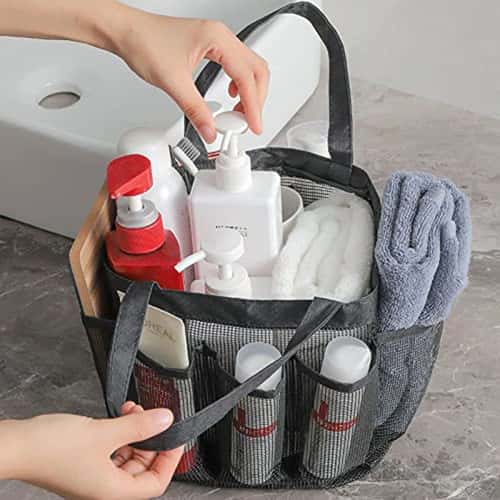Hanging Mesh Shower Caddy – Portable 8-Pocket Dorm Shower Organizer for Bathroom & Gym
