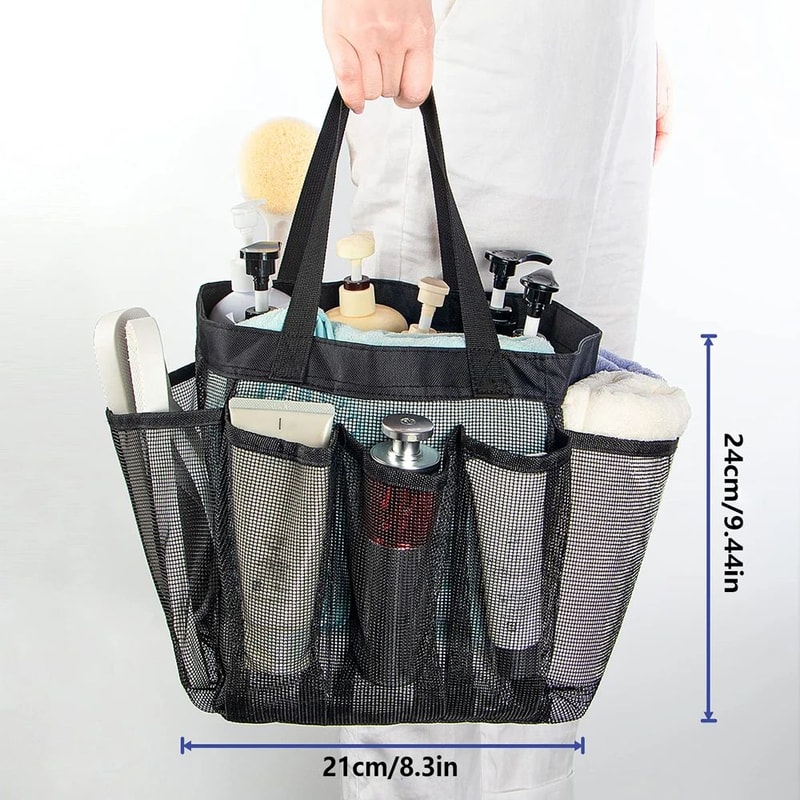 Hanging Mesh Shower Caddy Portable 8Pocket Dorm Shower Organizer For Bathroom Gym 5