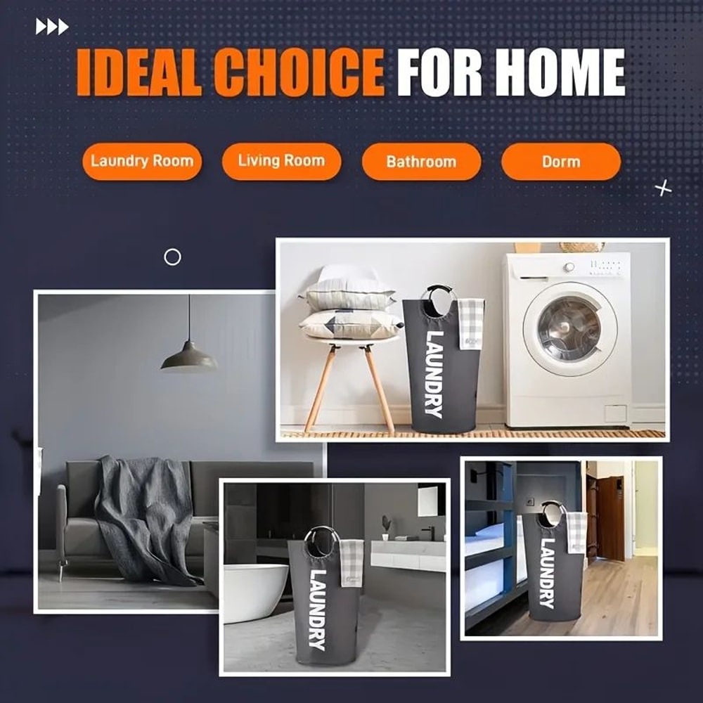 Extra Large Laundry Hamper 90L Waterproof Freestanding Basket For Clothes Storage 4