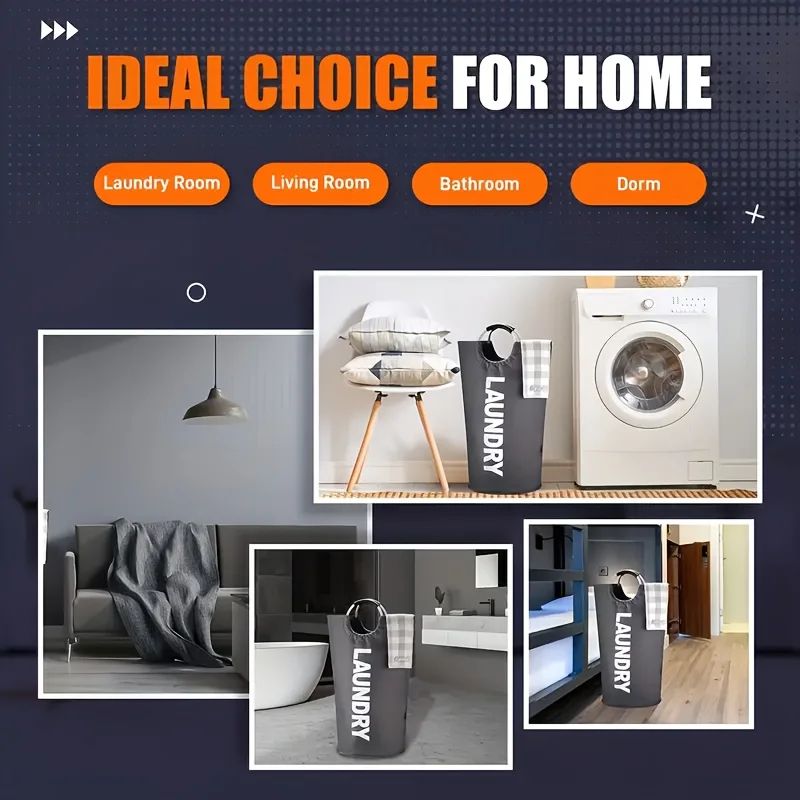 Extra Large Laundry Hamper 90L Waterproof Freestanding Basket For Clothes Storage 4