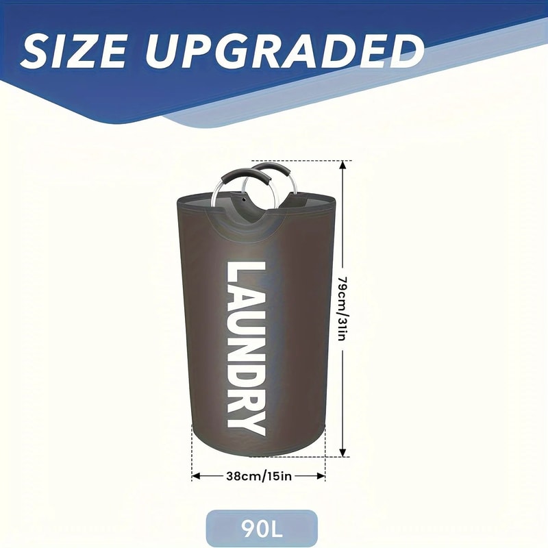 Extra Large Laundry Hamper 90L Waterproof Freestanding Basket For Clothes Storage 5