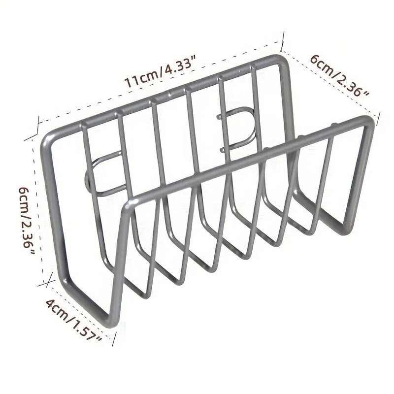 Stainless Steel Sponge Holder With Suction Cup Kitchen Sink Caddy Organizer For Dish Sponges Scru 5