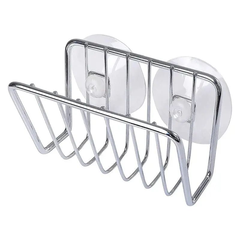 Stainless Steel Sponge Holder With Suction Cup Kitchen Sink Caddy Organizer For Dish Sponges Scru 7