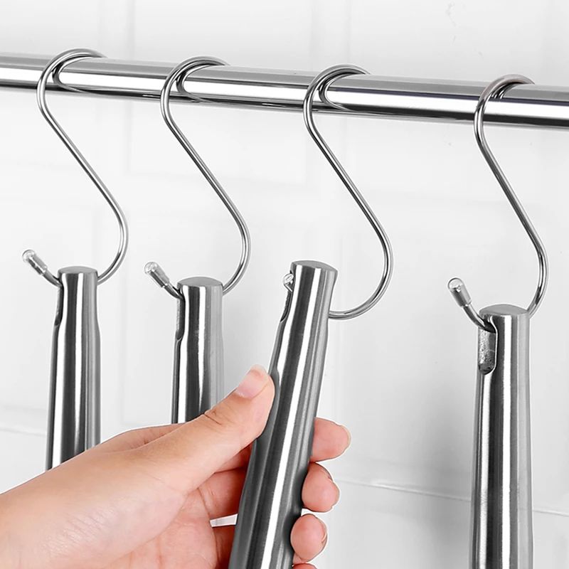 10 Pack Stainless Steel S Hooks Heavy Duty Sharp Tip Hanging Hooks For Kitchen Utensils Meat Cloth 4