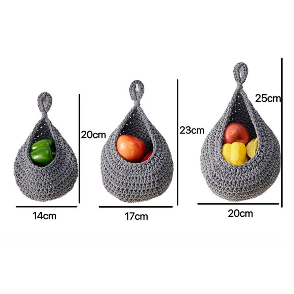 3 Pcs Kitchen Wall Organizers Fruit Vegetable Storage Organizer With Hooks For Kitchen Pantry 8
