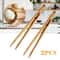 2 Pcs Bamboo Wooden Kitchen Tongs EcoFriendly 7 Inches Toast Salad Tea Serving Tongs 0