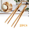 2 Pcs Bamboo Wooden Kitchen Tongs EcoFriendly 7 Inches Toast Salad Tea Serving Tongs 0