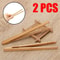 2 Pcs Bamboo Wooden Kitchen Tongs EcoFriendly 7 Inches Toast Salad Tea Serving Tongs 2
