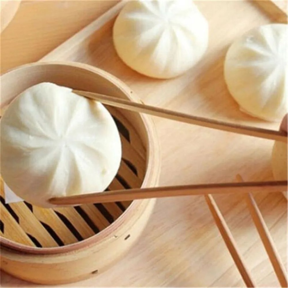 2 Pcs Bamboo Wooden Kitchen Tongs EcoFriendly 7 Inches Toast Salad Tea Serving Tongs 3