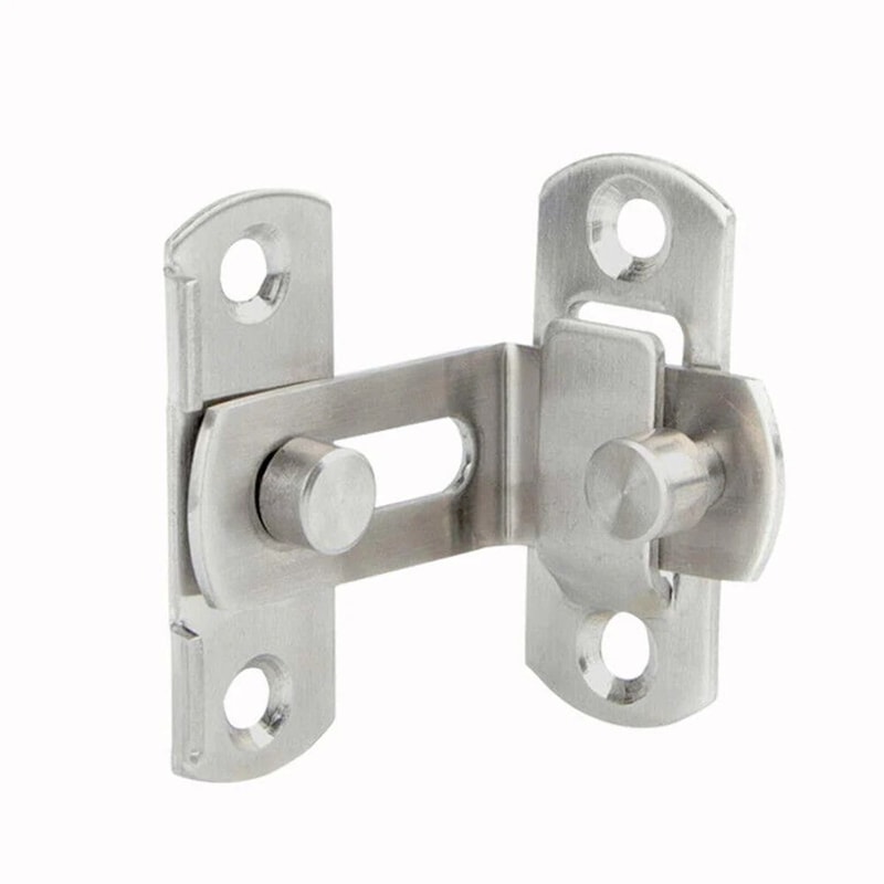 90 Stainless Steel Sliding Door Lock Right Angle Latch Bolt For Barn Doors Cabinets Closets 6