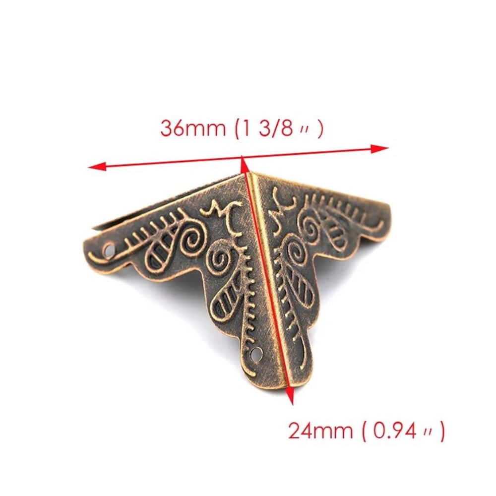 12 Pcs Decorative Furniture Corner Protectors Carved Triangle Brackets For Boxes Cabinets Storage 5