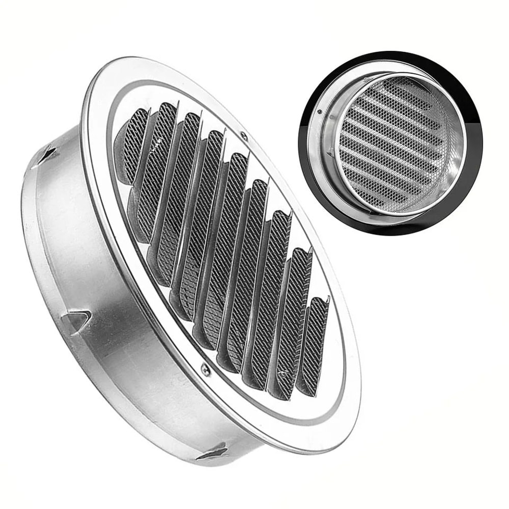 Round Stainless Steel Air Vent Grille Exterior Wall Vent Cover With Insect Protection 0
