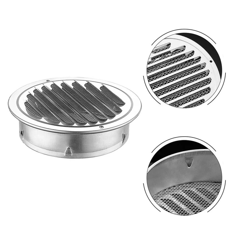 Round Stainless Steel Air Vent Grille Exterior Wall Vent Cover With Insect Protection 4