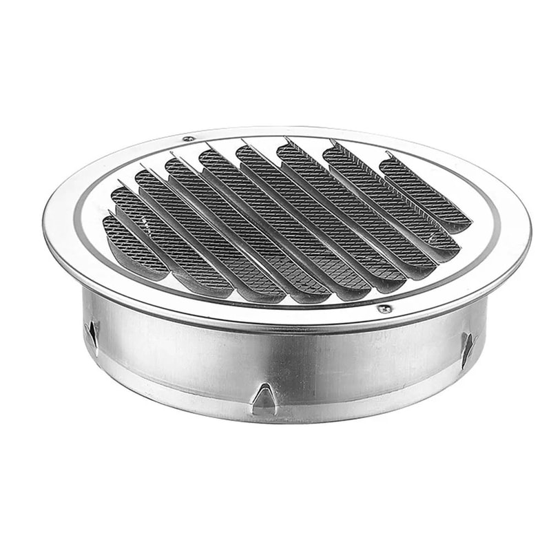 Round Stainless Steel Air Vent Grille Exterior Wall Vent Cover With Insect Protection 6