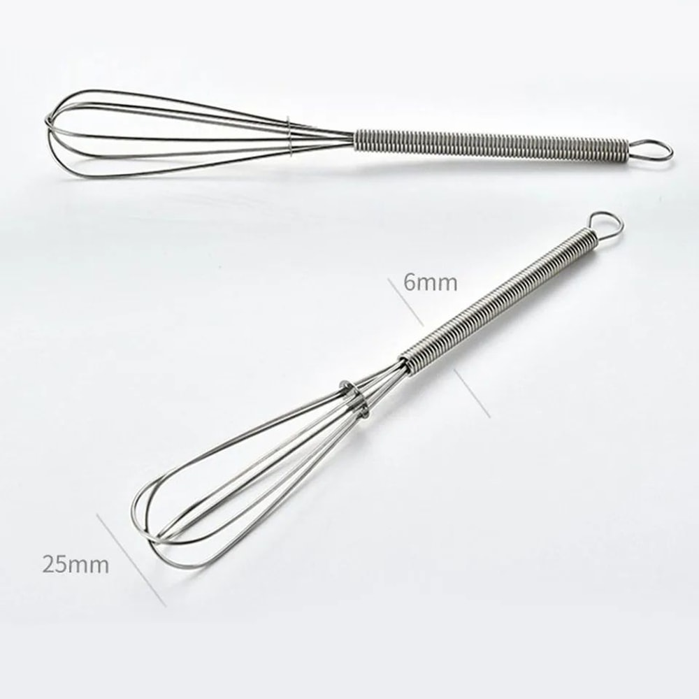 2 Pcs Mini Stainless Steel Balloon Whisk Manual Egg Beater Hand Mixer For Milk Cream Butter Bakin 5