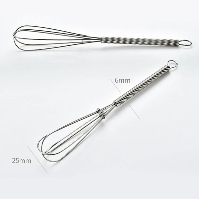 2 Pcs Mini Stainless Steel Balloon Whisk Manual Egg Beater Hand Mixer For Milk Cream Butter Bakin 5