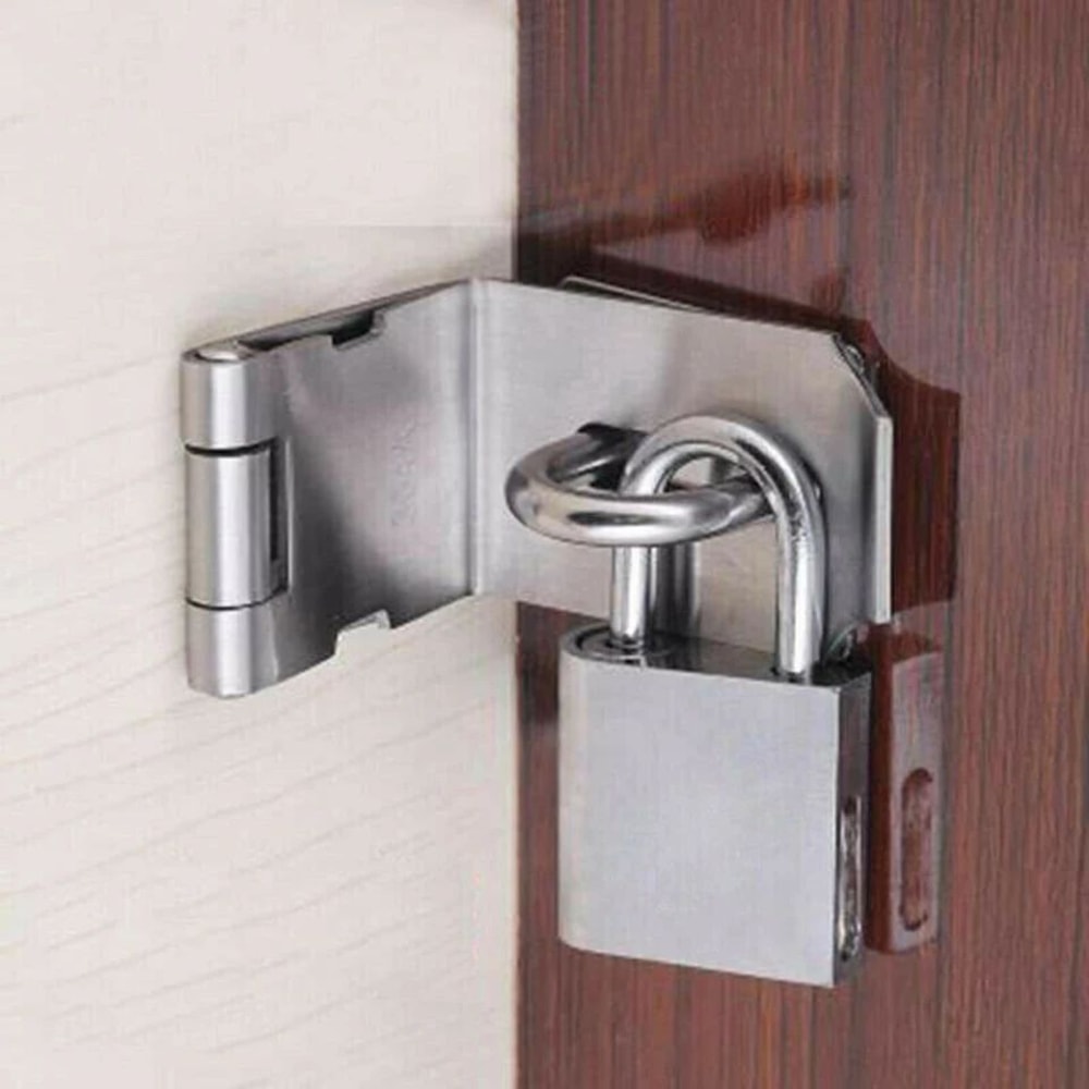 1 Pc Stainless Steel Padlock Hasp Staple 90 Degree Latch Secure Door Gate Shed Lock 1