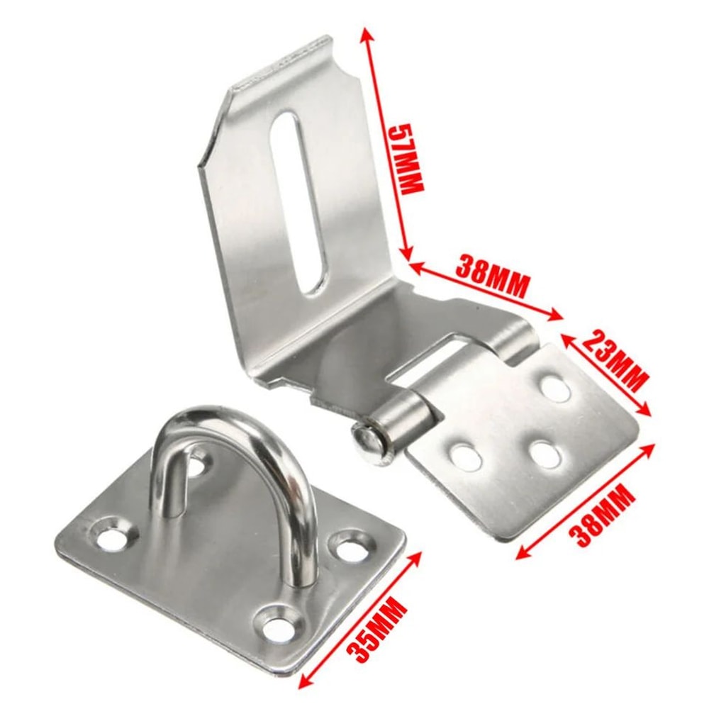 1 Pc Stainless Steel Padlock Hasp Staple 90 Degree Latch Secure Door Gate Shed Lock 4