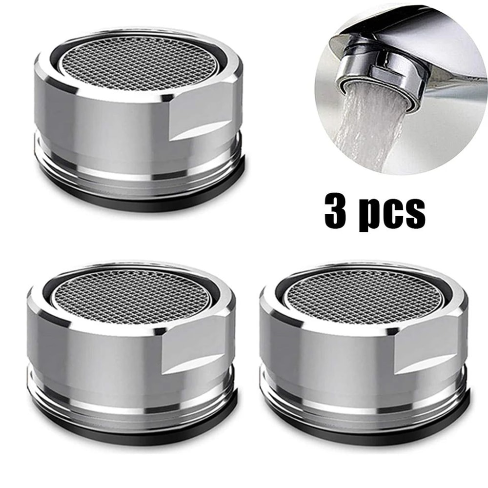 3 Pcs Brass Faucet Aerator 94 Inches WaterSaving Tap Bubbler With Replaceable Filter Nozzle 0