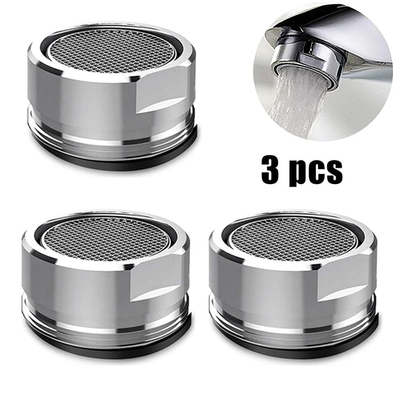 3 Pcs Brass Faucet Aerator 94 Inches WaterSaving Tap Bubbler With Replaceable Filter Nozzle 0
