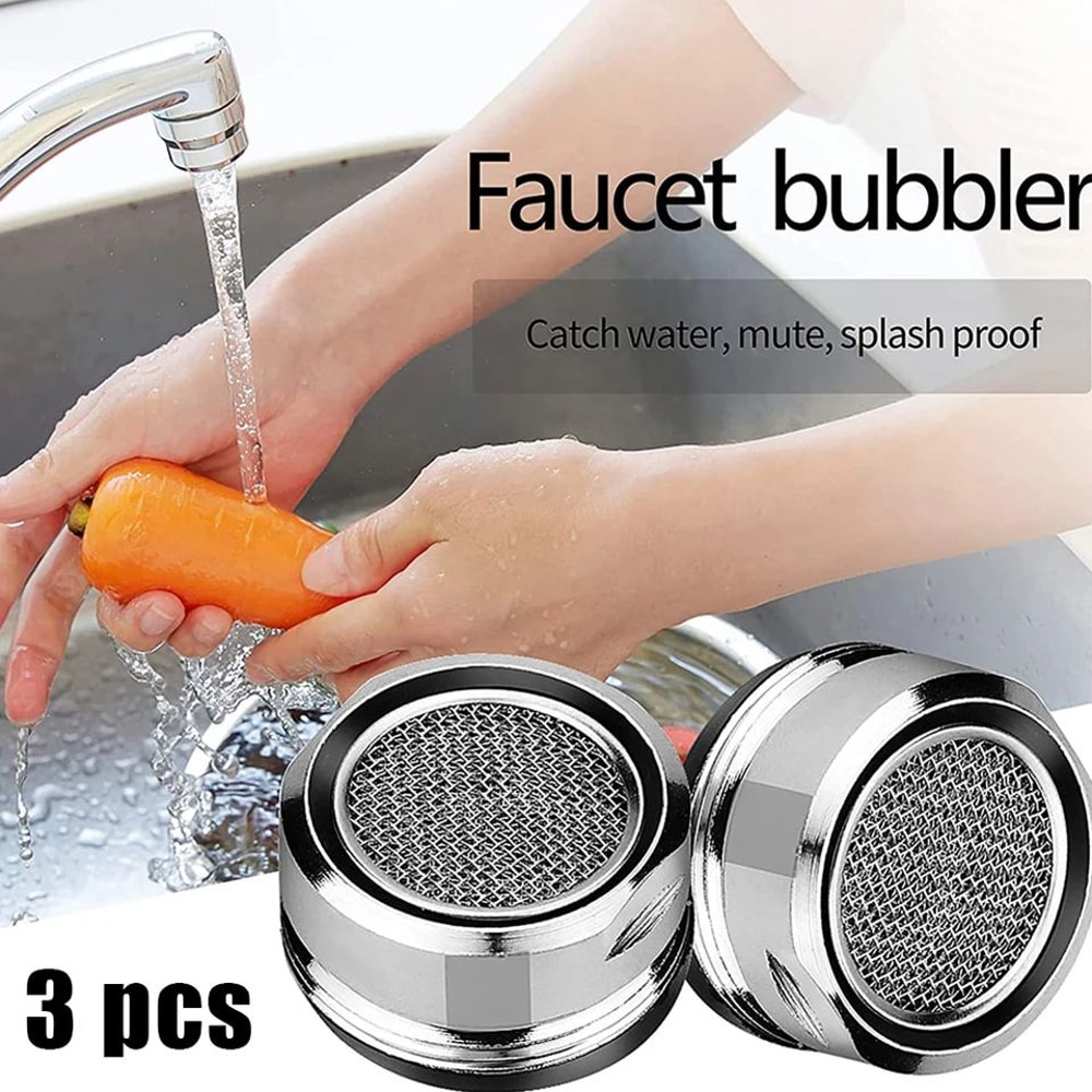 3 Pcs Brass Faucet Aerator 94 Inches WaterSaving Tap Bubbler With Replaceable Filter Nozzle 2