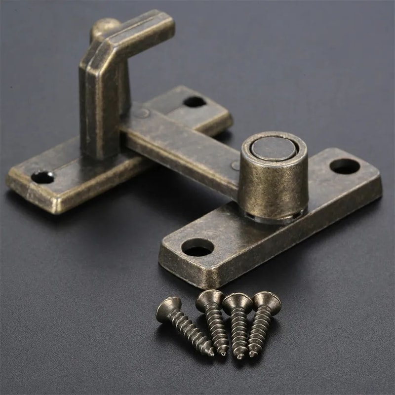 Bronze Sliding Door Lock Handle Metal Window Door Latch Guard Bolt With Screws 2