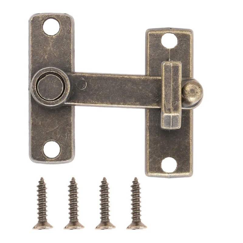 Bronze Sliding Door Lock Handle Metal Window Door Latch Guard Bolt With Screws 3