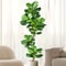 Artificial Ficus Tree Large Fake Rubber Plant Branch With Fiddle Leaves For Home Garden Decor 0