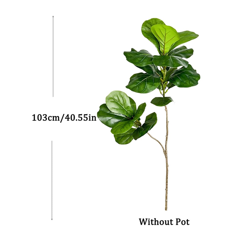 Artificial Ficus Tree Large Fake Rubber Plant Branch With Fiddle Leaves For Home Garden Decor 4