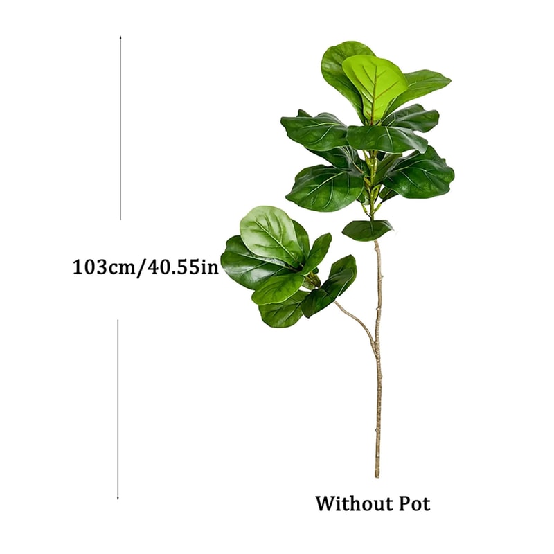 Artificial Ficus Tree Large Fake Rubber Plant Branch With Fiddle Leaves For Home Garden Decor 4