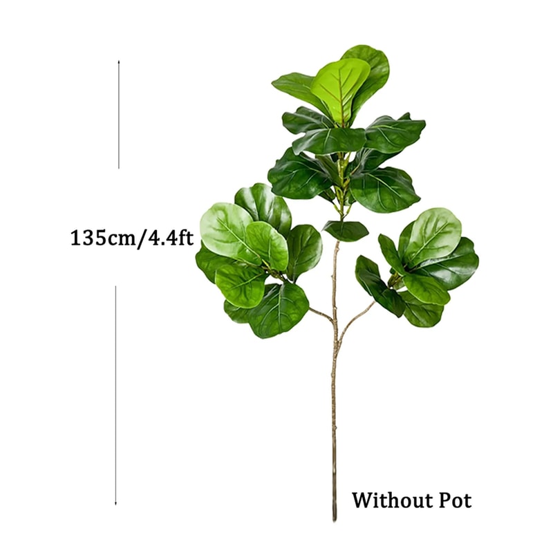 Artificial Ficus Tree Large Fake Rubber Plant Branch With Fiddle Leaves For Home Garden Decor 5