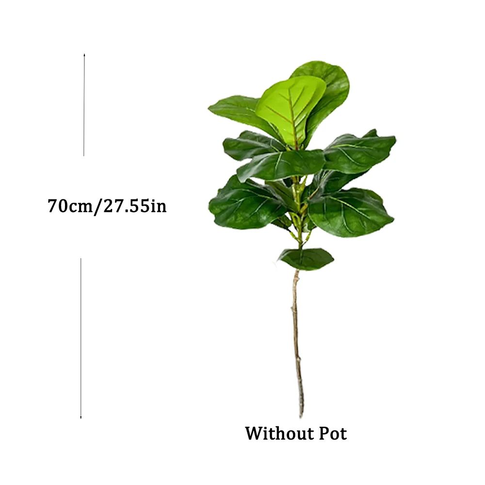 Artificial Ficus Tree Large Fake Rubber Plant Branch With Fiddle Leaves For Home Garden Decor 6