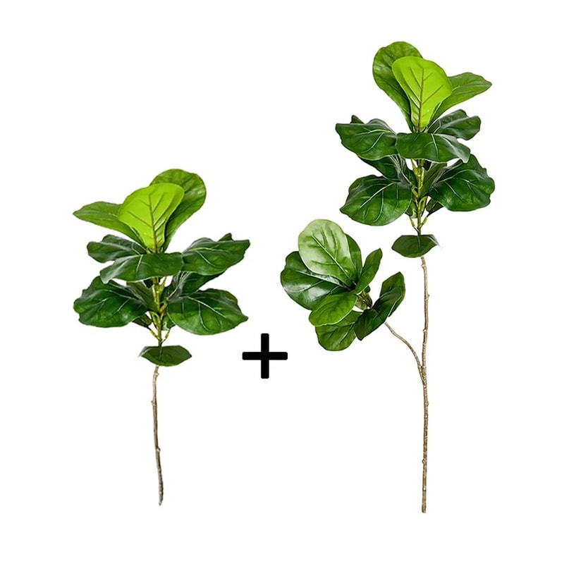 Artificial Ficus Tree Large Fake Rubber Plant Branch With Fiddle Leaves For Home Garden Decor 7