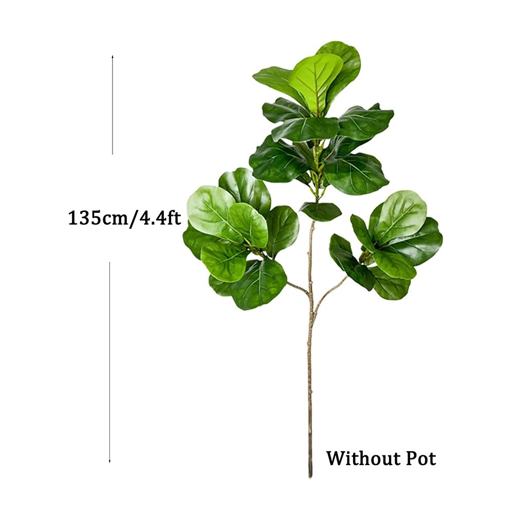 Artificial Ficus Tree Large Fake Rubber Plant Branch With Fiddle Leaves For Home Garden Decor 8