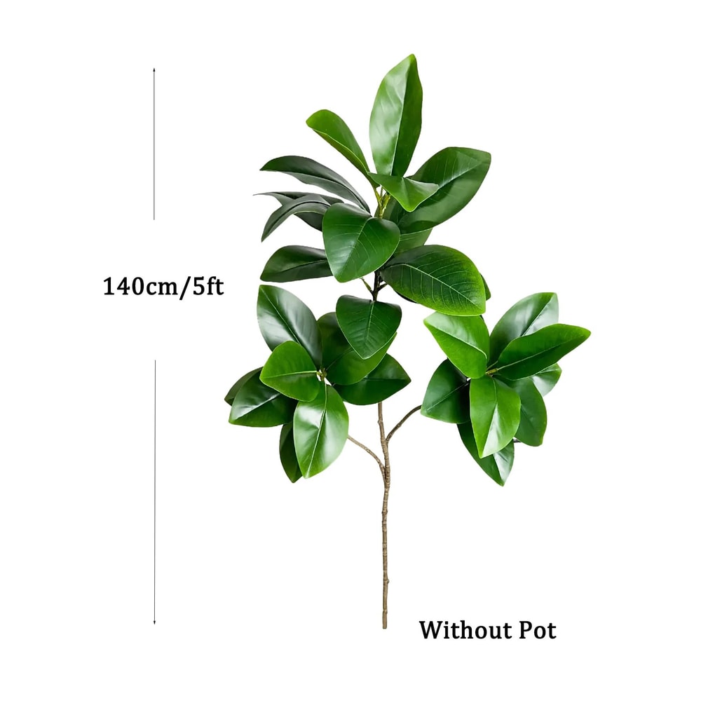 Artificial Ficus Tree Large Fake Rubber Plant Branch With Fiddle Leaves For Home Garden Decor 9