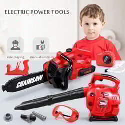 kids electric toy chainsaw – large size safe pretend play tool for children, realistic sound & action